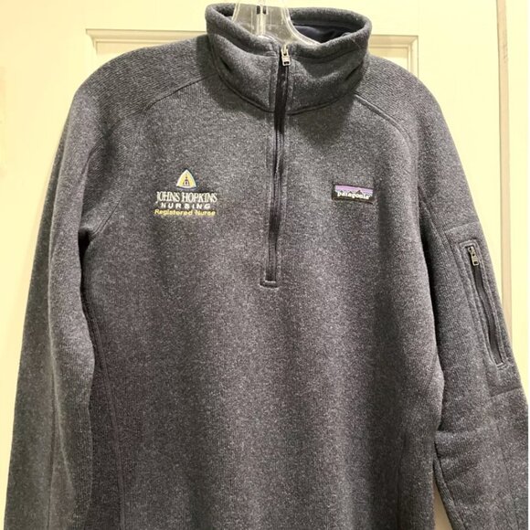Two Patagonia JOHNS HOPKINS Better Sweaters, large, navy & black